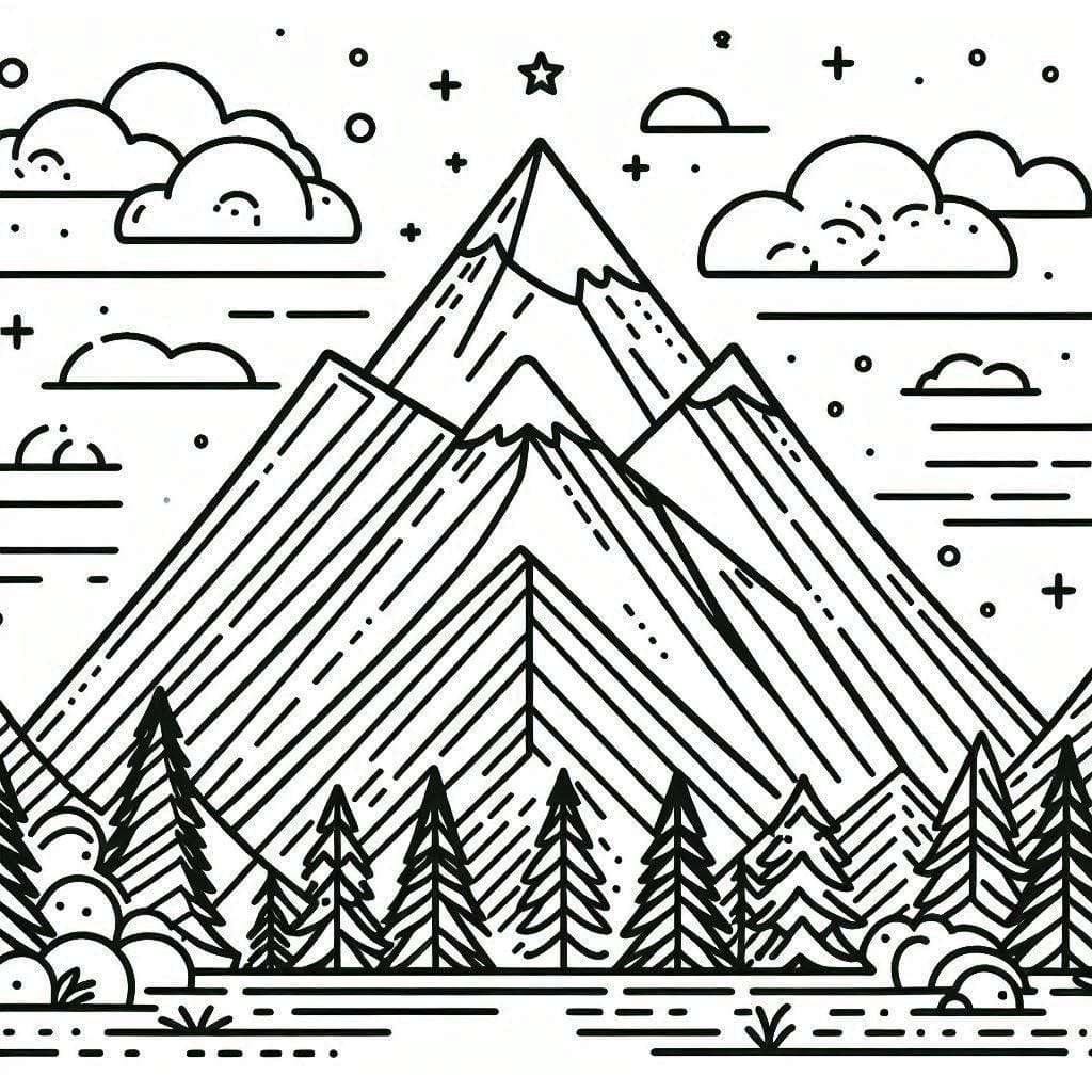 Mountain Printable coloring page