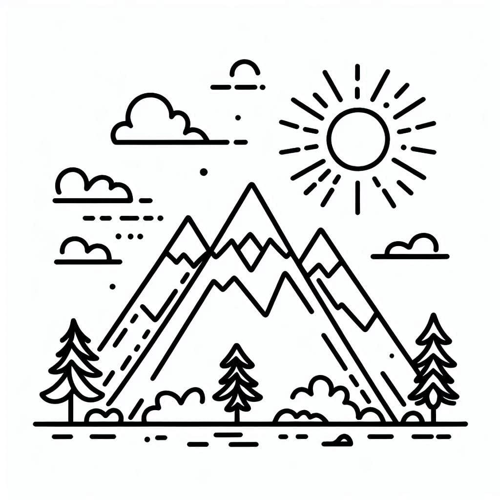 Mountain to Print coloring page