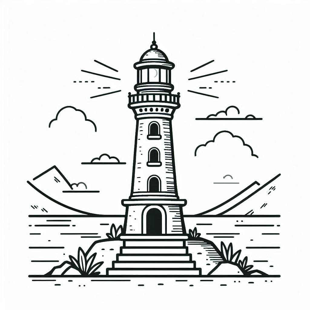 Nice Lighthouse of Alexandria coloring page