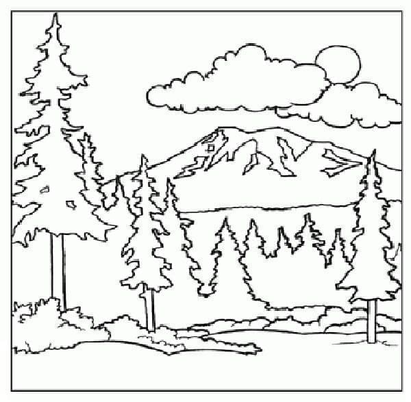 Nice Mountain coloring page