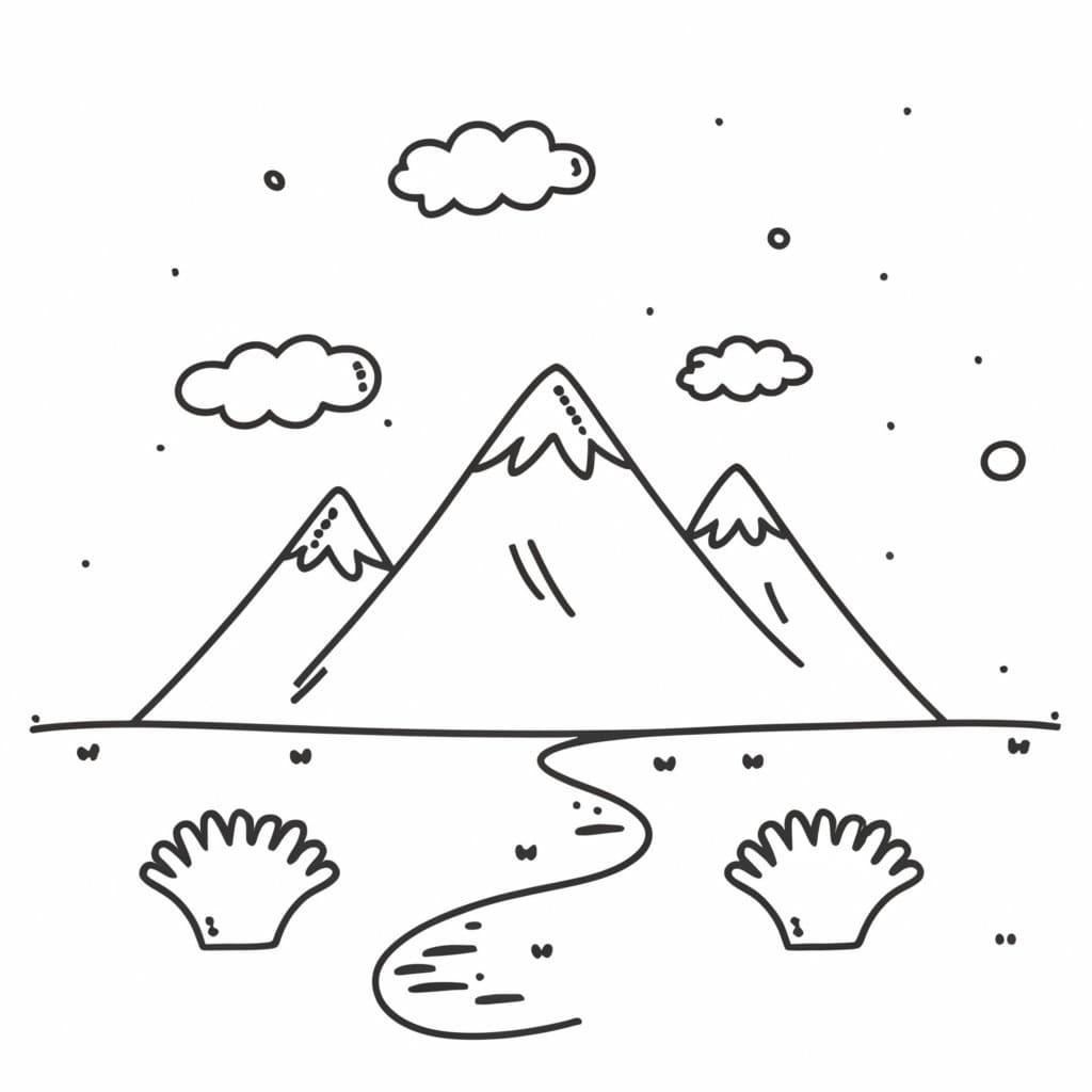 Nice Mountain Landscape coloring page