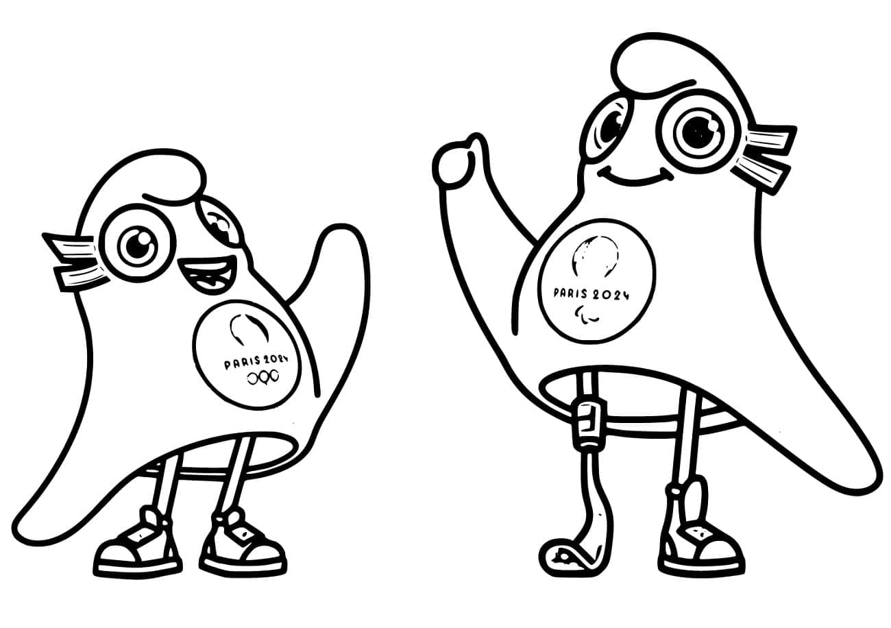 Paris 2024 Olympic Mascot coloring page