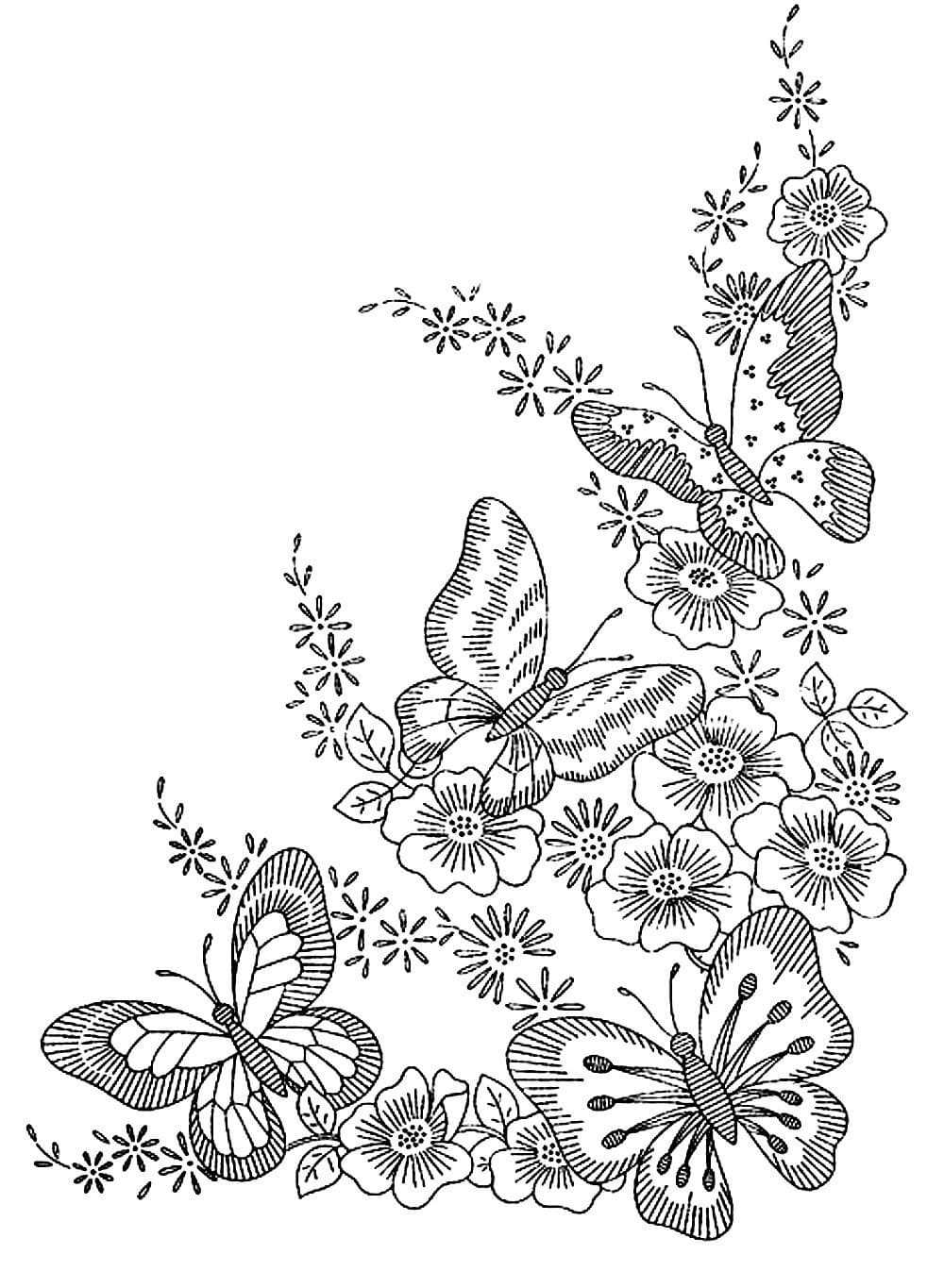 Printable Flowers and Butterflies