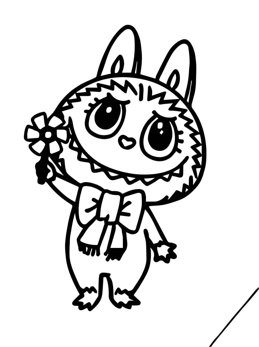 Printable Labubu coloring page