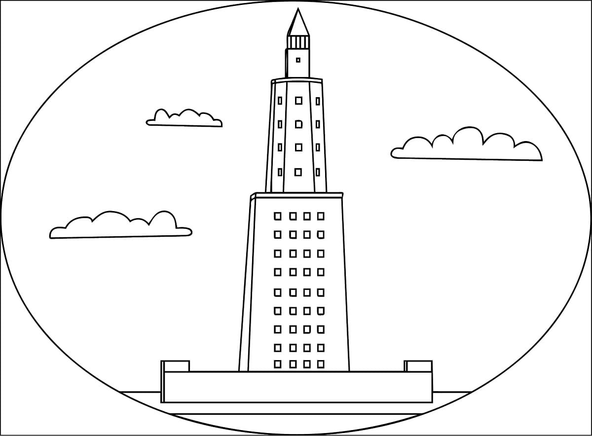 Printable Lighthouse of Alexandria coloring page