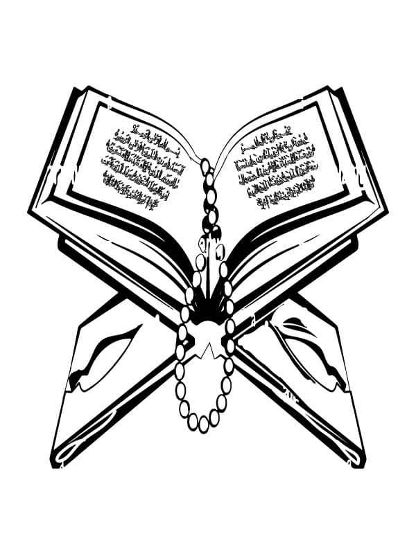 Quran with Book Stand coloring page