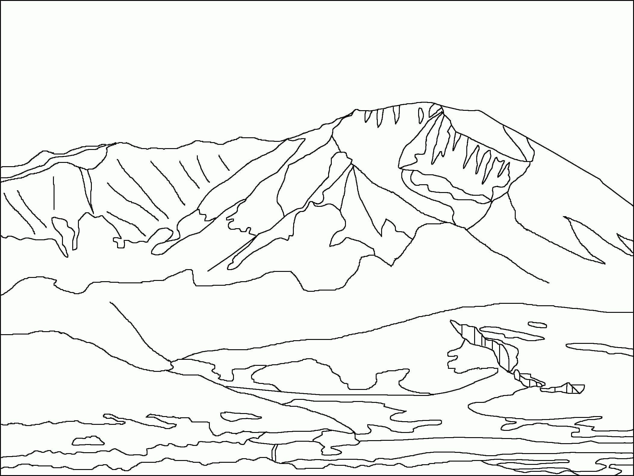 Simple Mountain coloring page