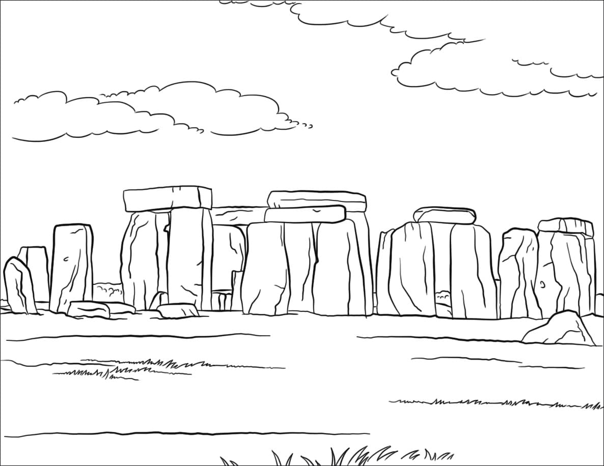 Stonehenge in England coloring page