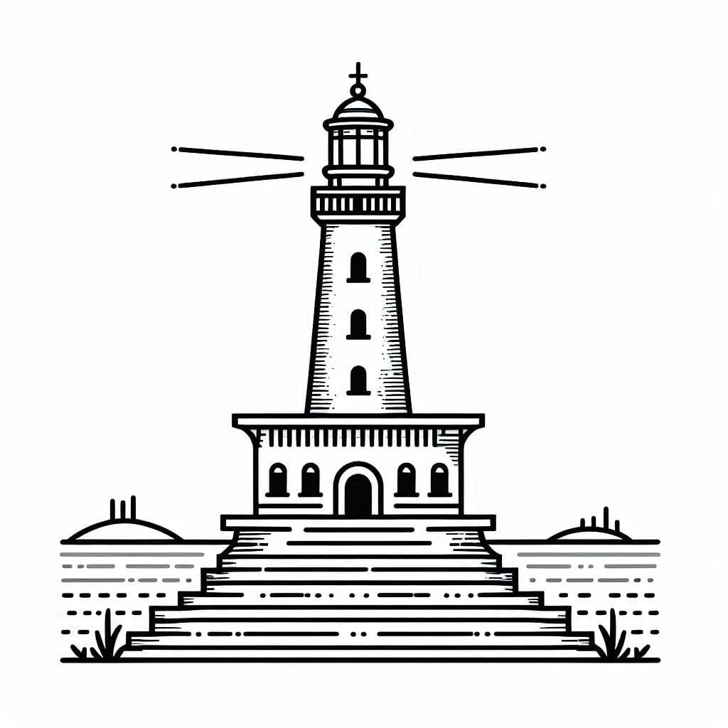 The Lighthouse of Alexandria coloring page