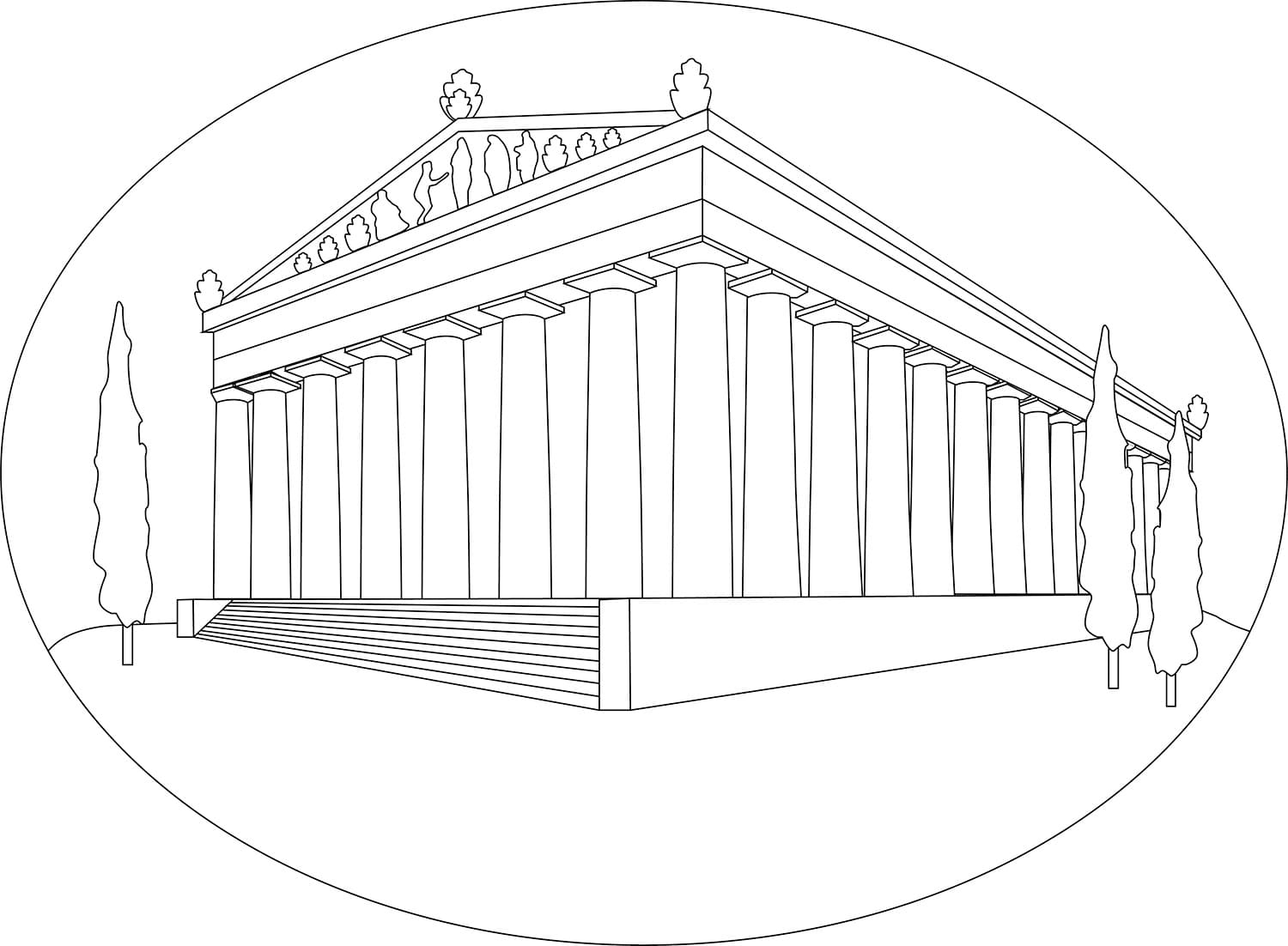 The Temple of Artemis coloring page