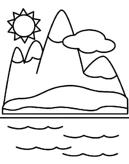 Very Simple Mountain coloring page