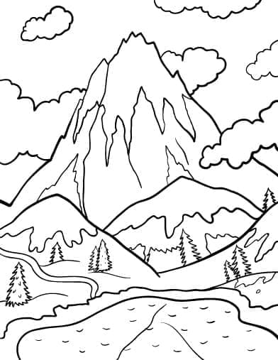 Wonderful Mountain coloring page