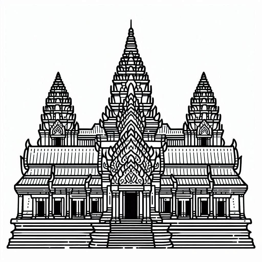 Wonders of the World Angkor Wat coloring page