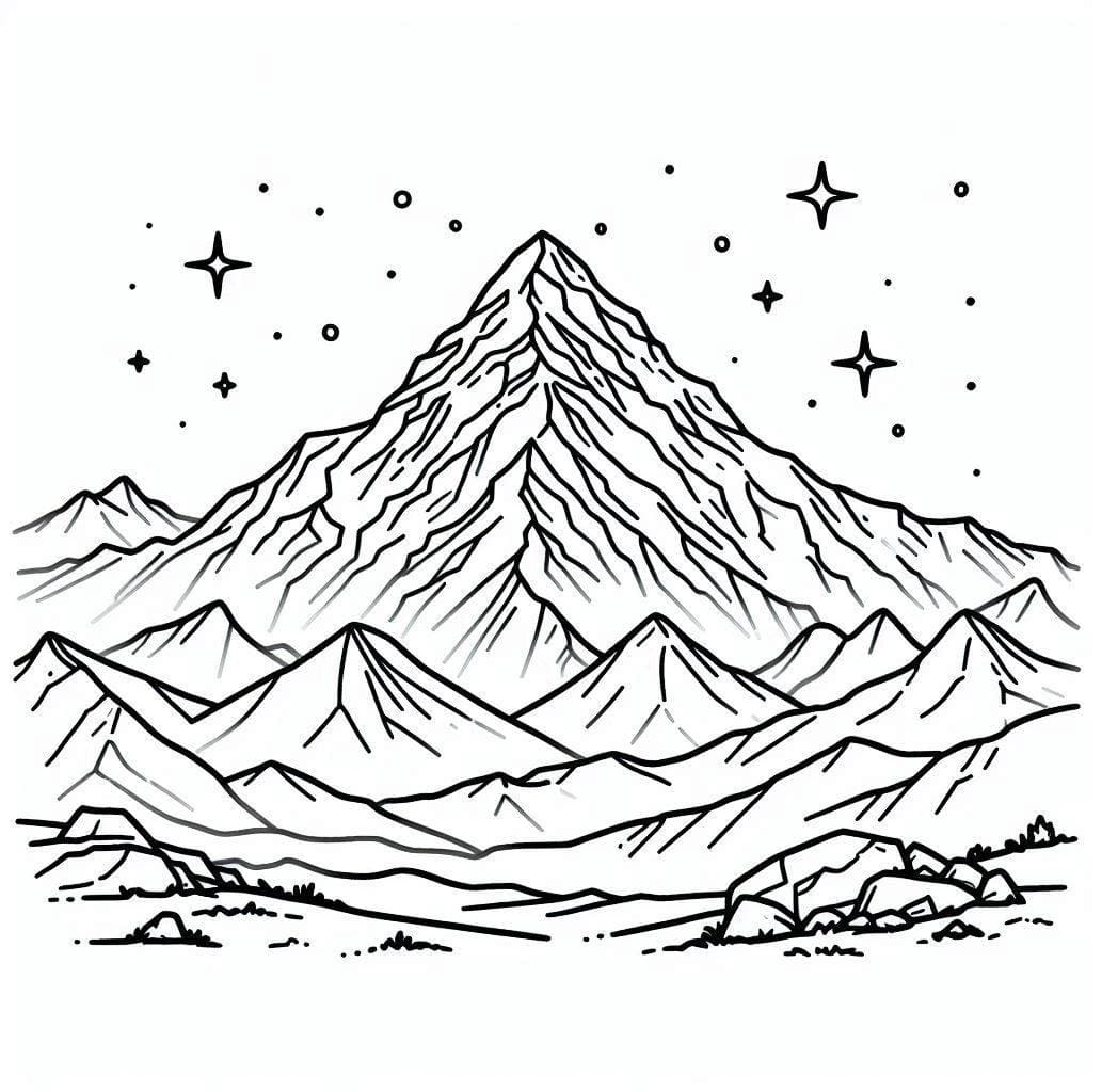 Wonders of the World Mount Everest coloring page