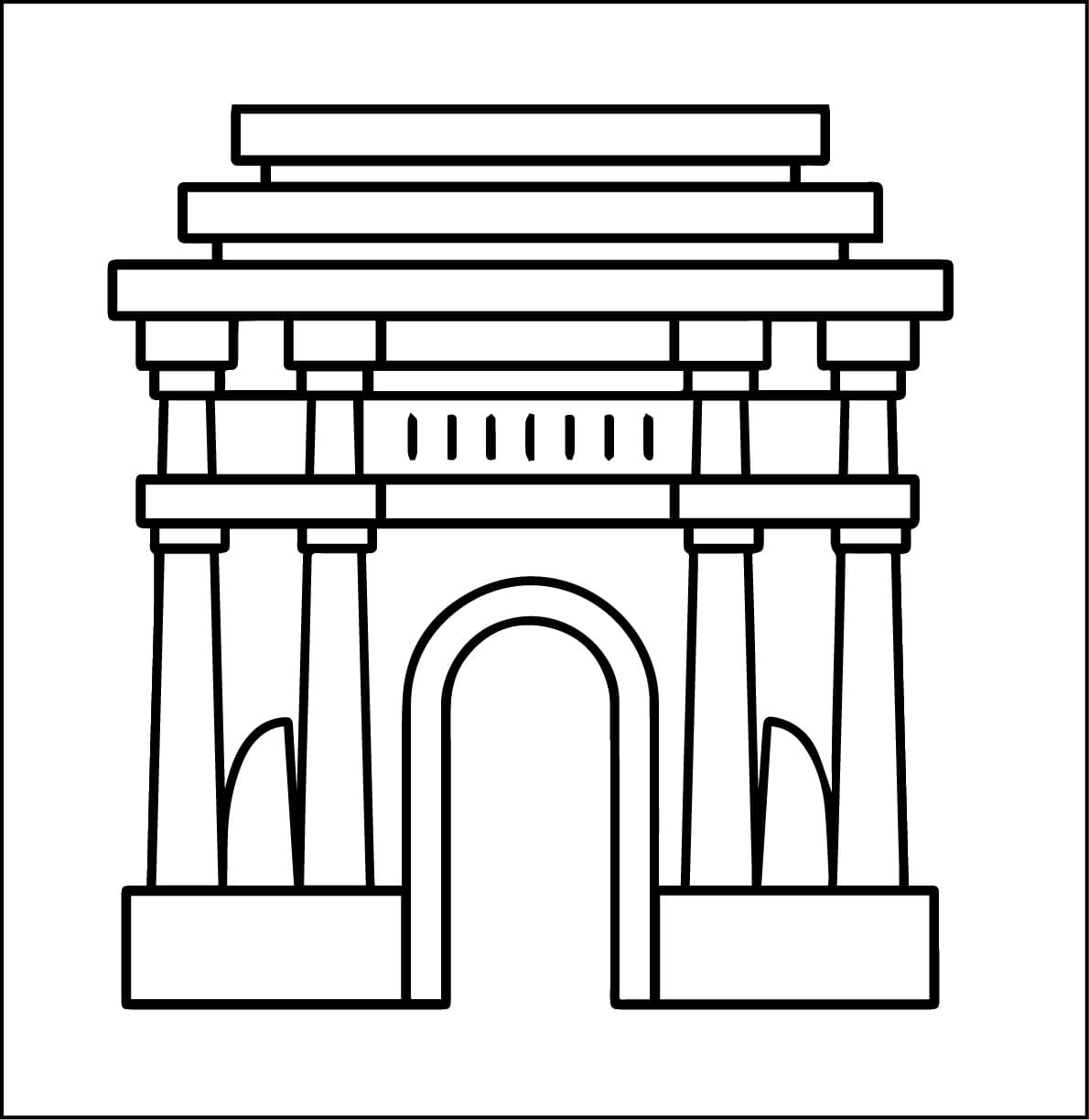 Arch of Triumph in North Korea coloring page