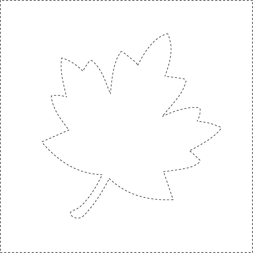 Autumn Leaf Tracing coloring page