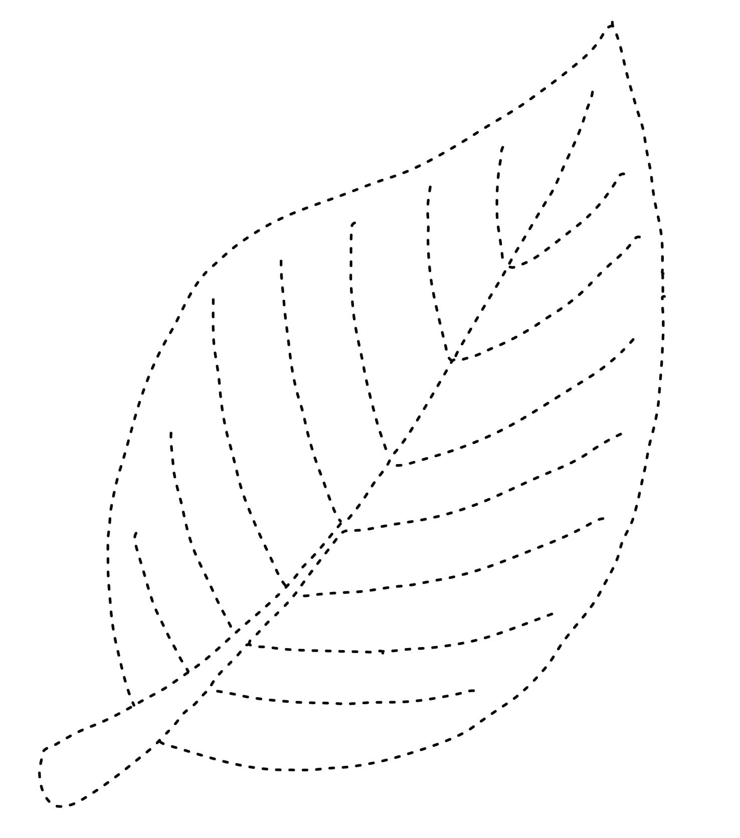 Autumn Leaf Tracing Sheet coloring page