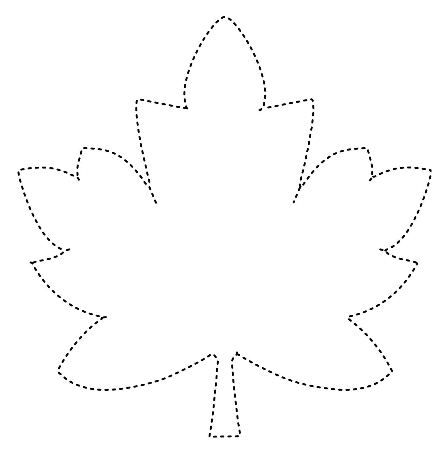 Autumn Leaf Tracing Worksheet coloring page