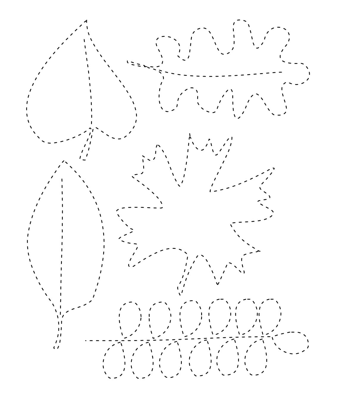 Autumn Leaves Tracing coloring page