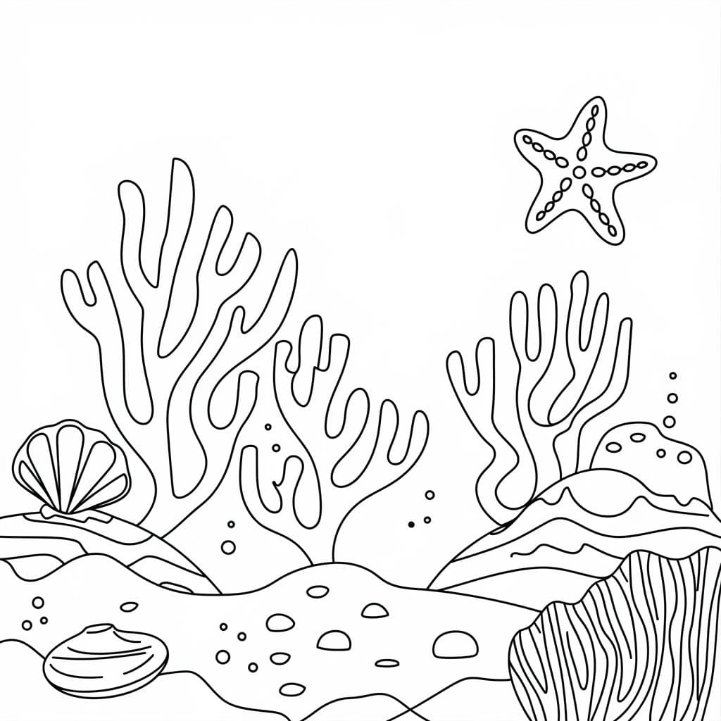 Basic Ocean Scene coloring page