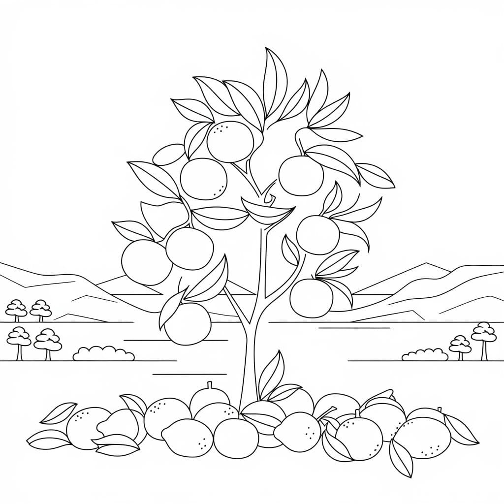 Citrus Plant Free For Kids coloring page