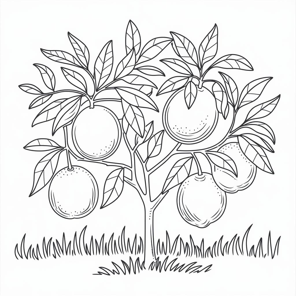 Citrus Plant on Ground coloring page