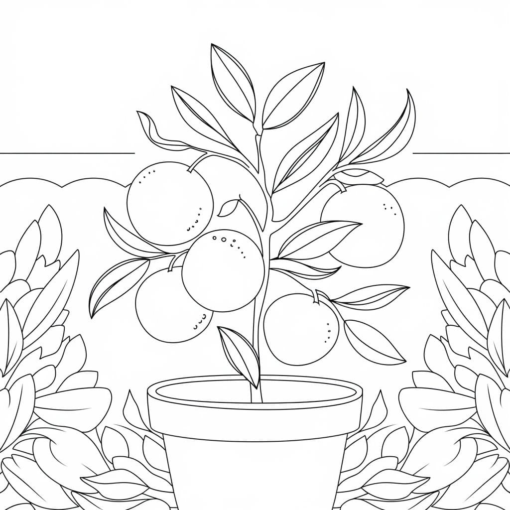 Citrus Plant Printable coloring page