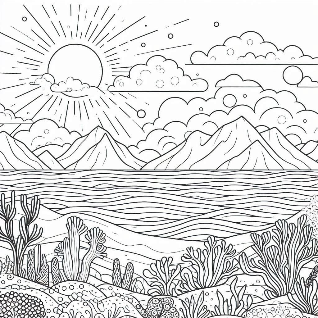 Cool Ocean Scene coloring page