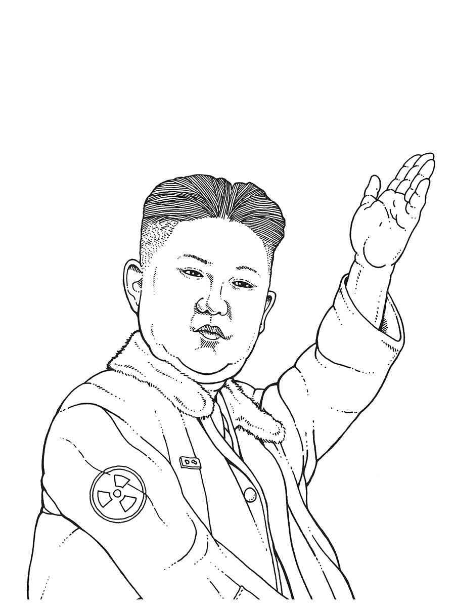 Drawing of Kim Jong Un coloring page