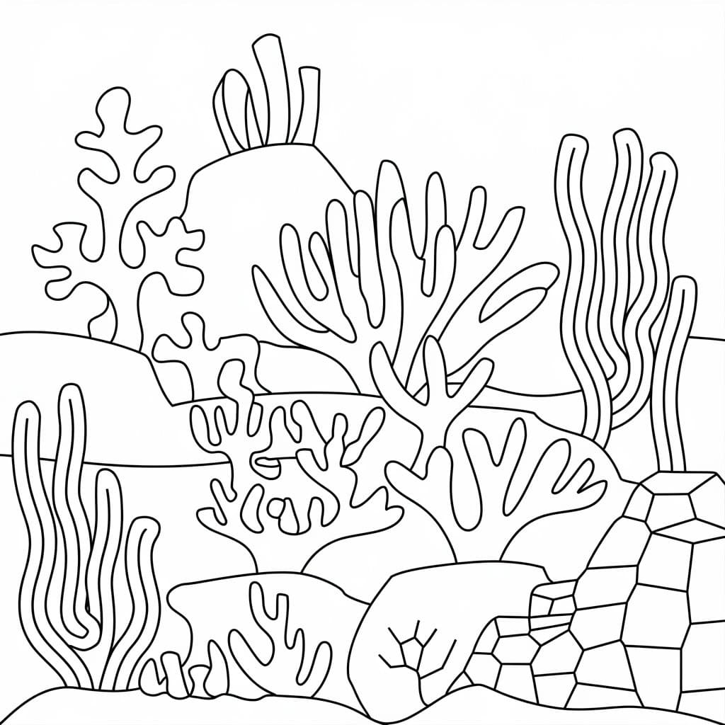 Easy Ocean Scene coloring page