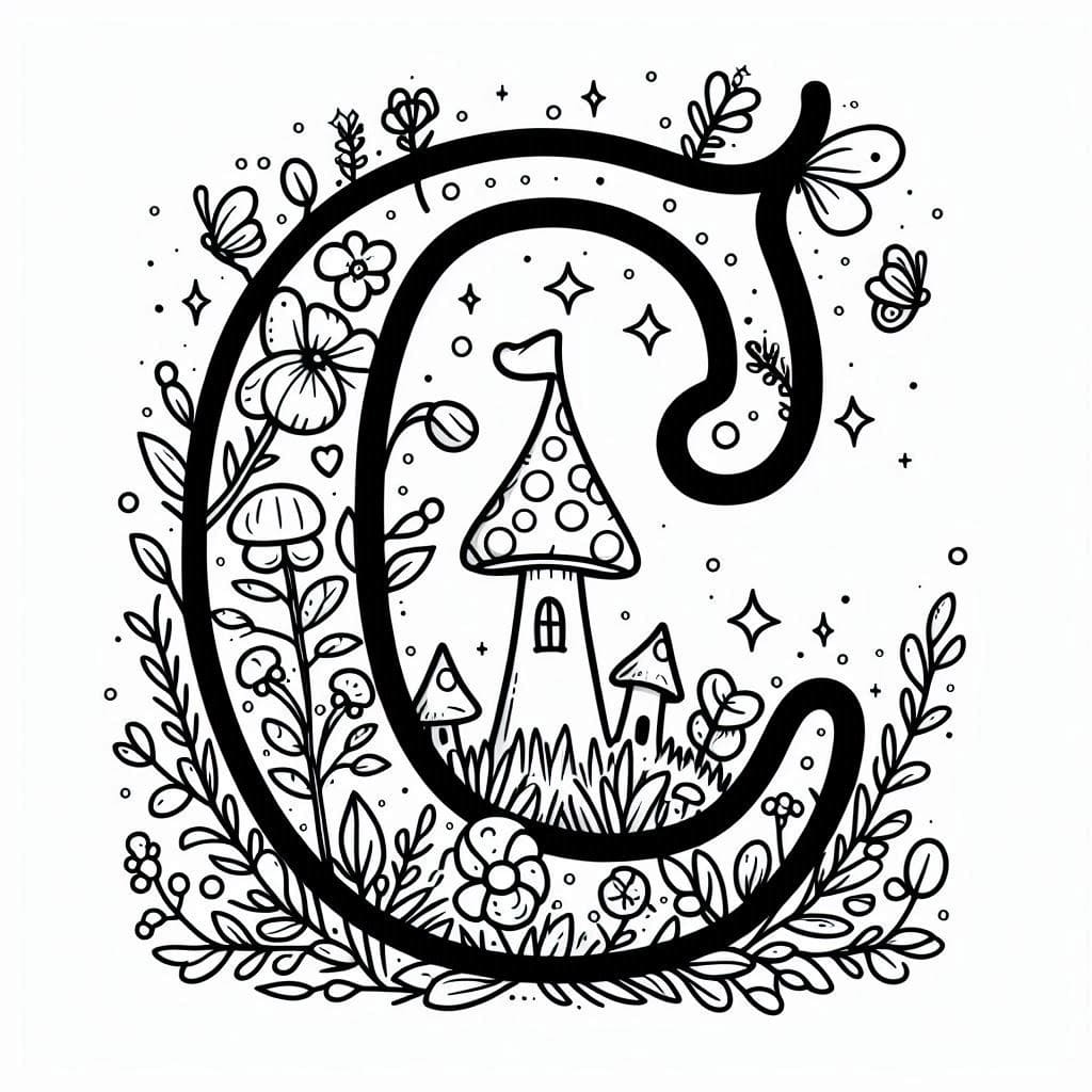 Fairy Tale Alphabet Letter C coloring page