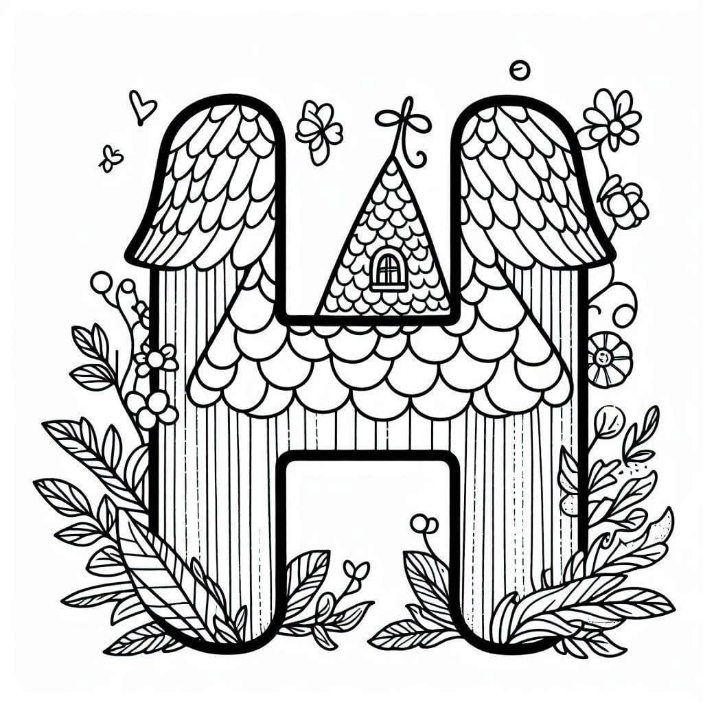 Fairy Tale Alphabet Letter H coloring page