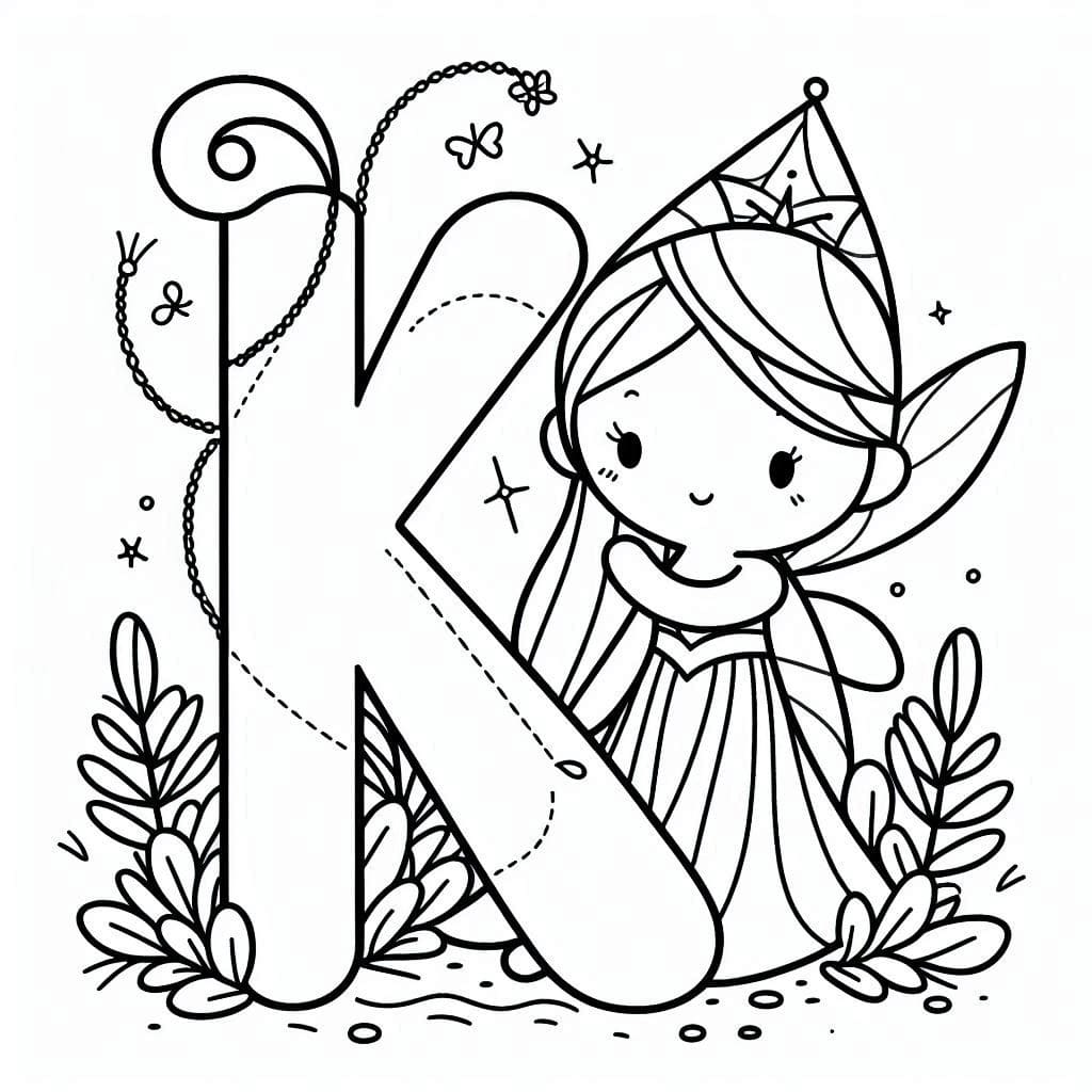 Fairy Tale Alphabet Letter K coloring page