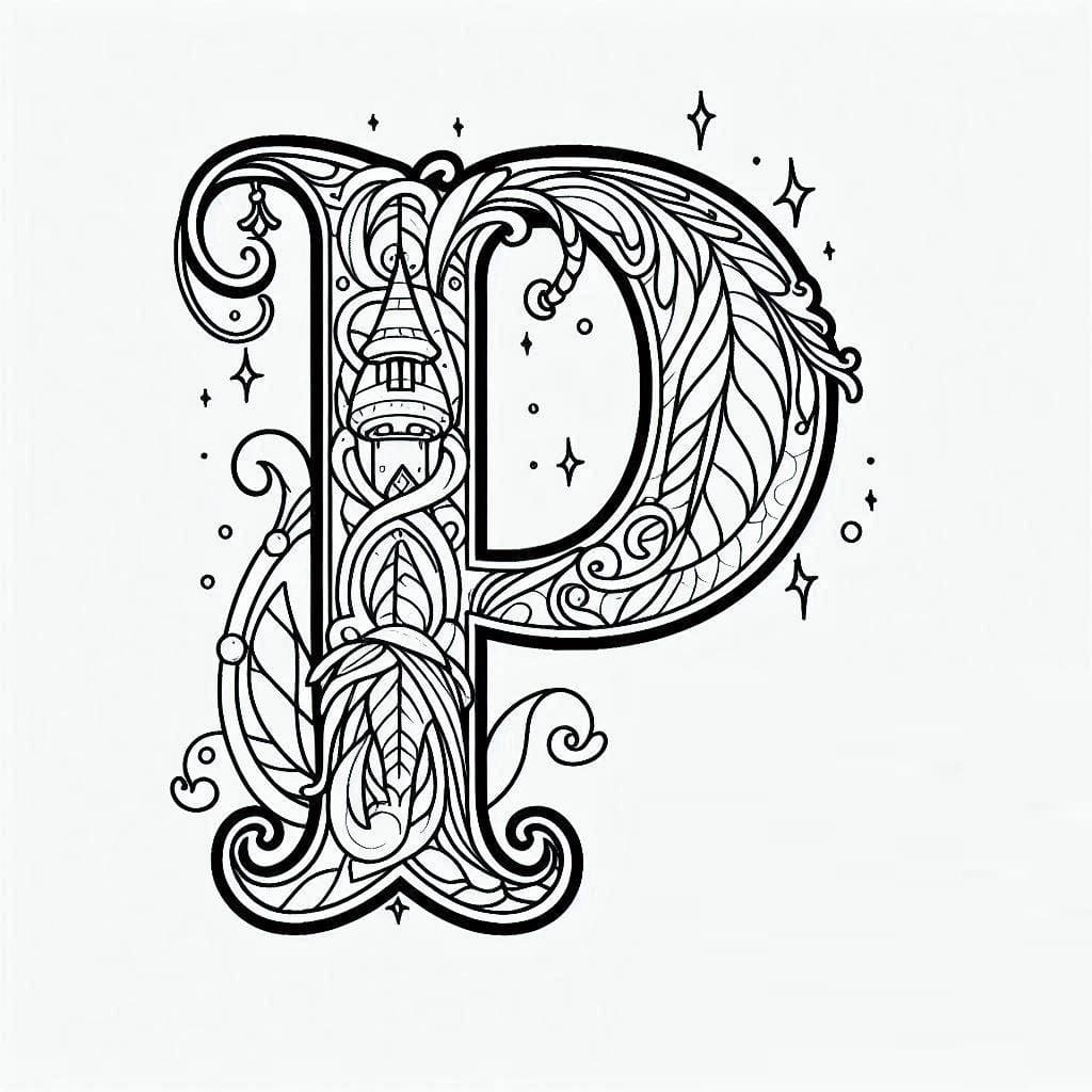 Fairy Tale Alphabet Letter P coloring page