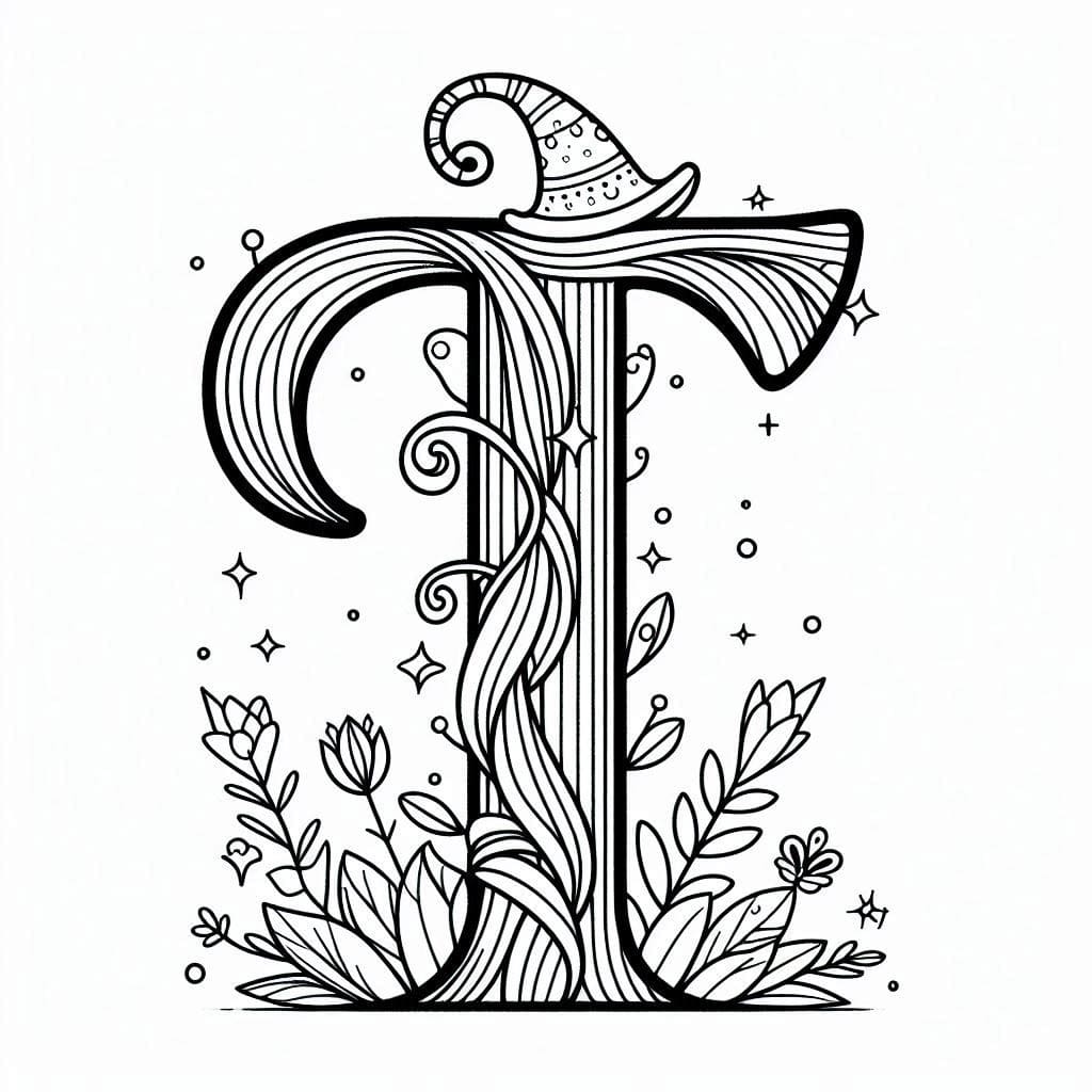 Fairy Tale Alphabet Letter T coloring page