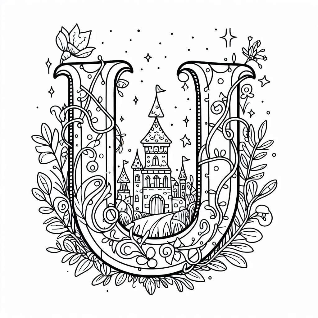 Fairy Tale Alphabet Letter U coloring page