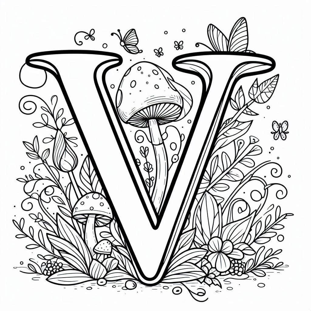 Fairy Tale Alphabet Letter V coloring page