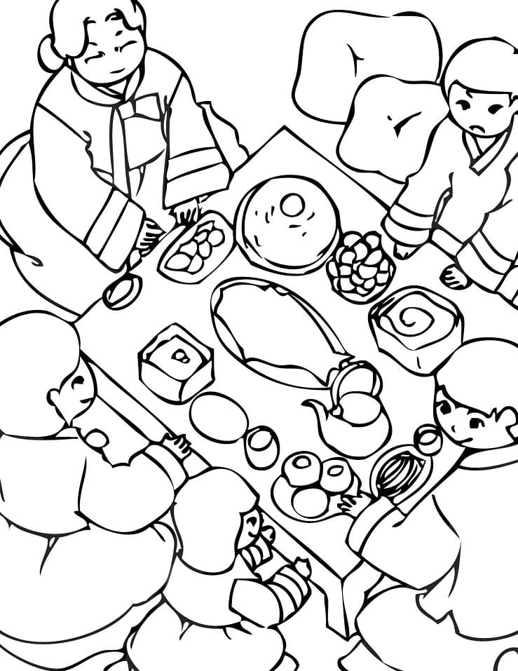 Holiday in South Korea coloring page