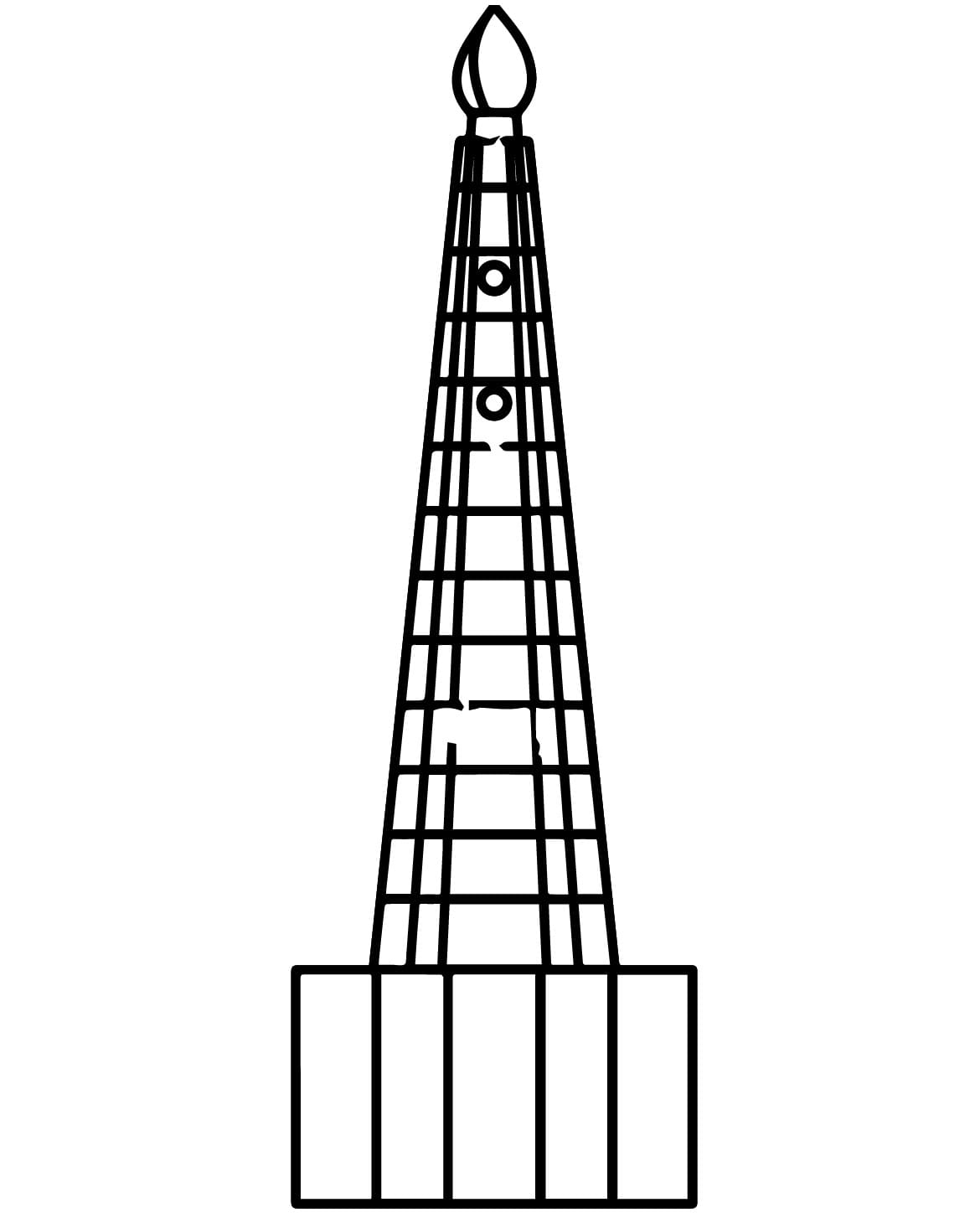 Juche Tower in North Korea coloring page