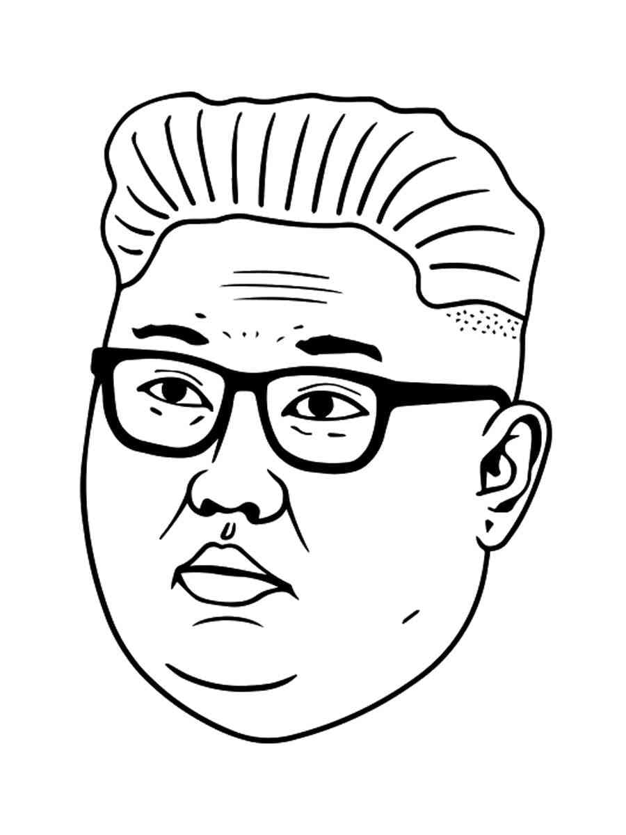 Kim Jong Un Face coloring page