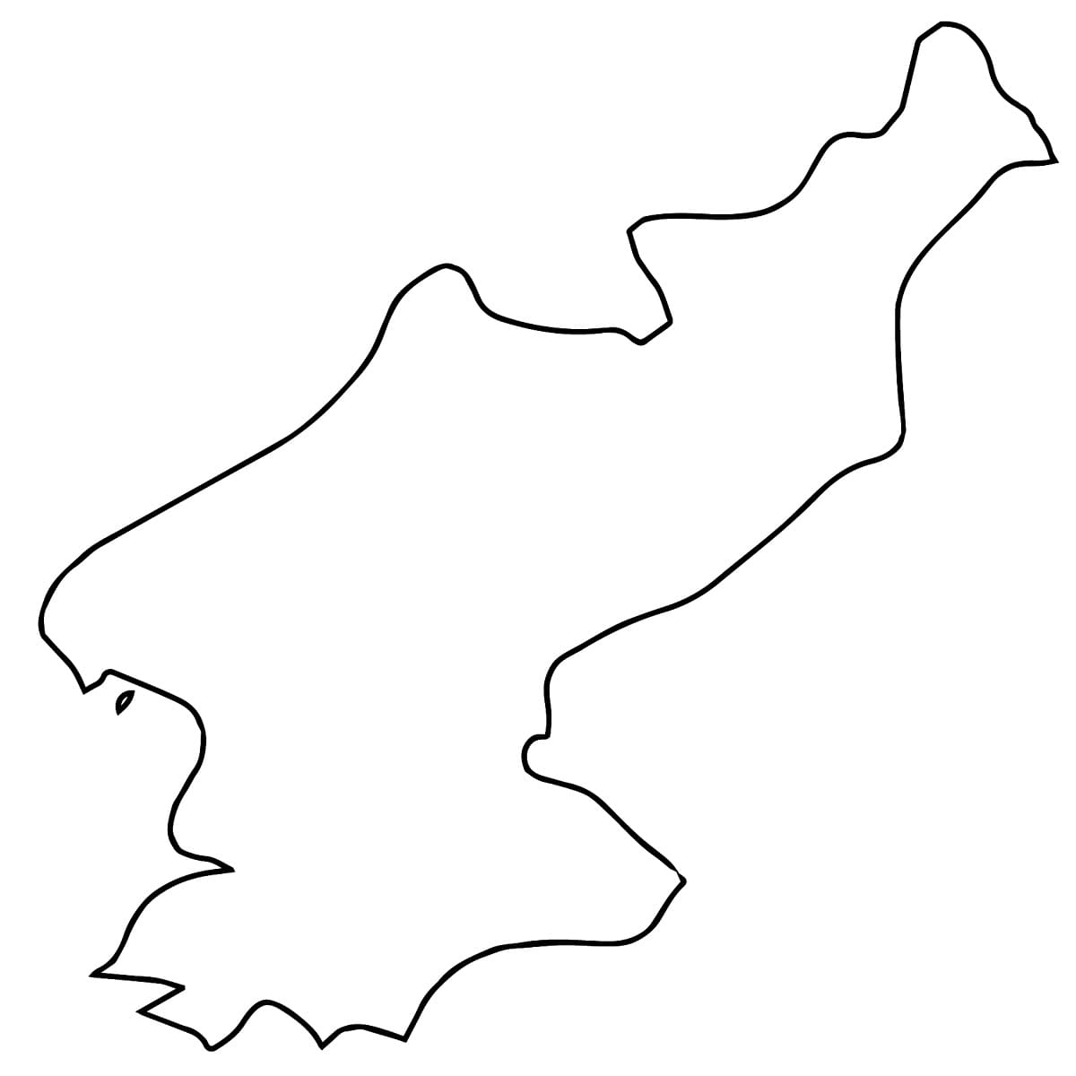 Map of North Korea coloring page