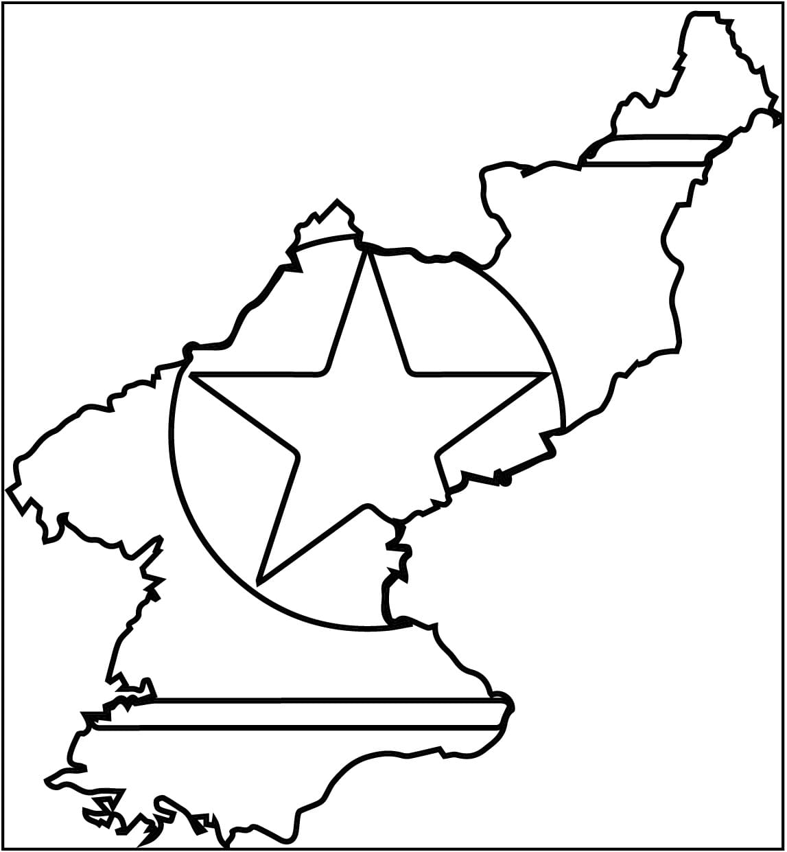 Map of North Korea Free Printable coloring page