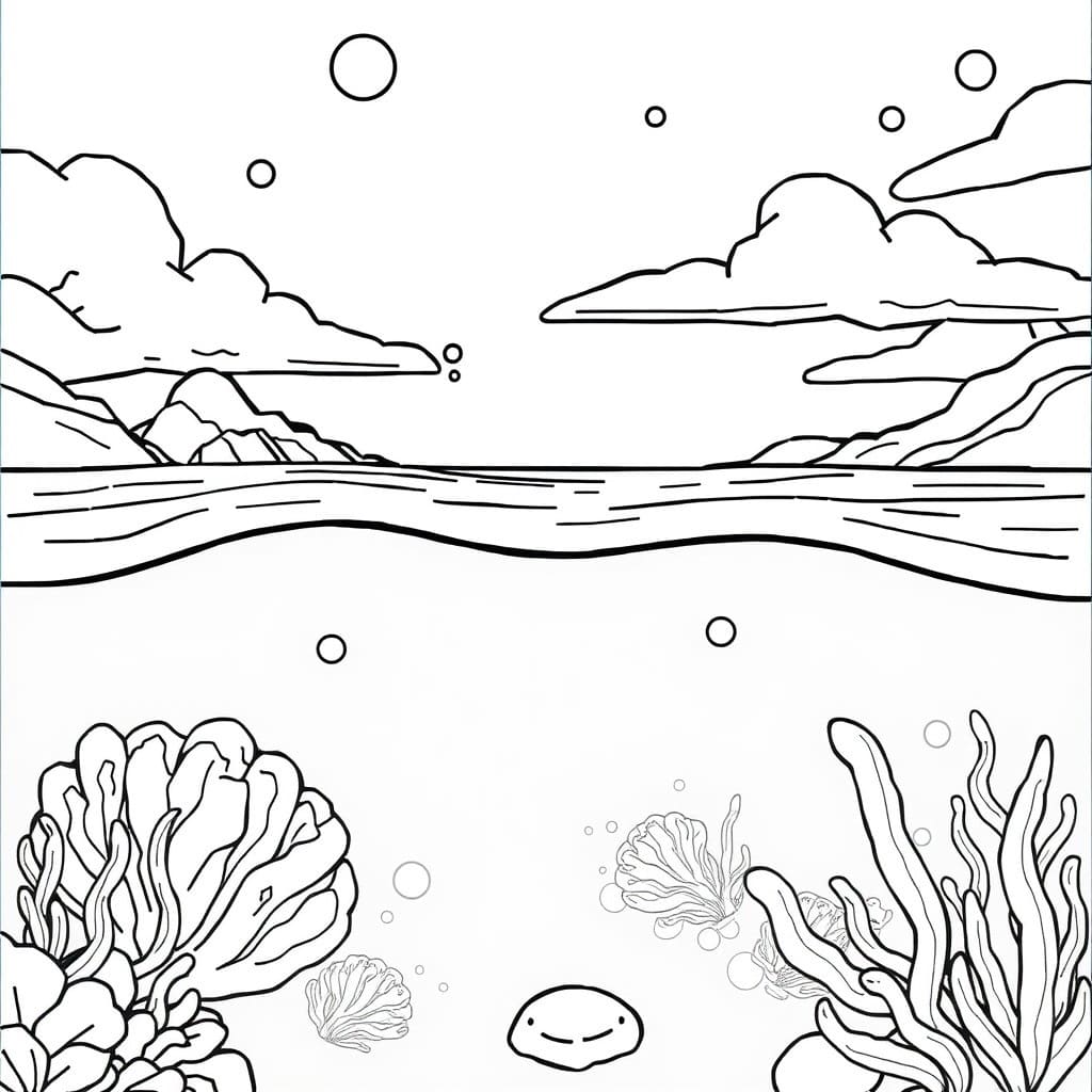 Normal Ocean Scene coloring page