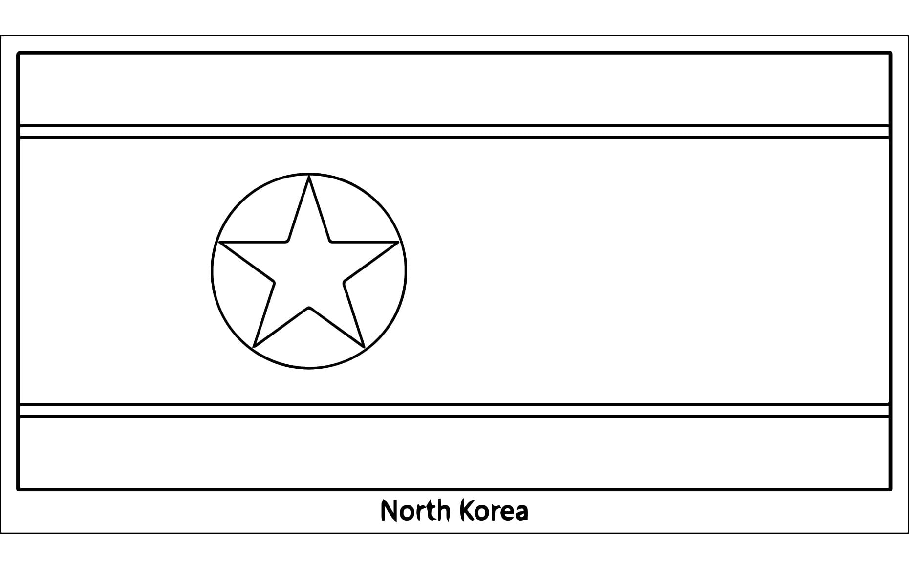 North Korea Flag coloring page