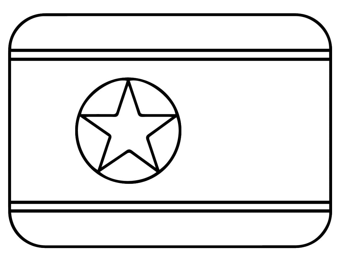 North Korea Flag Printable coloring page