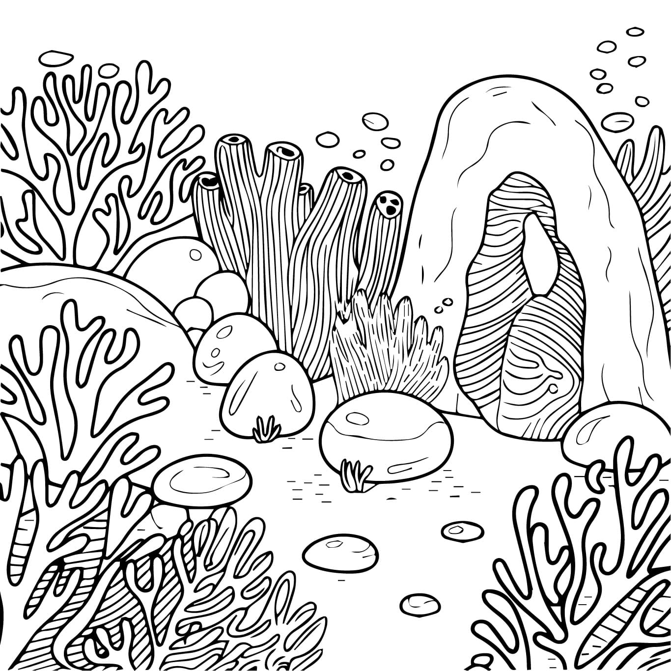 Ocean Scene Free coloring page