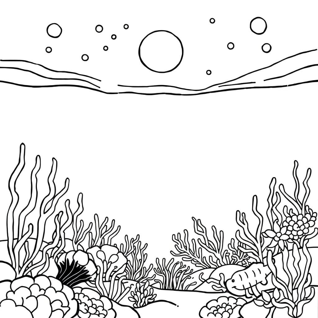 Ocean Scene Printable For Kids coloring page