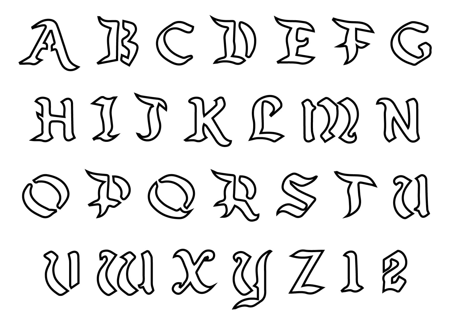 Printable Fairy Tale Alphabet coloring page