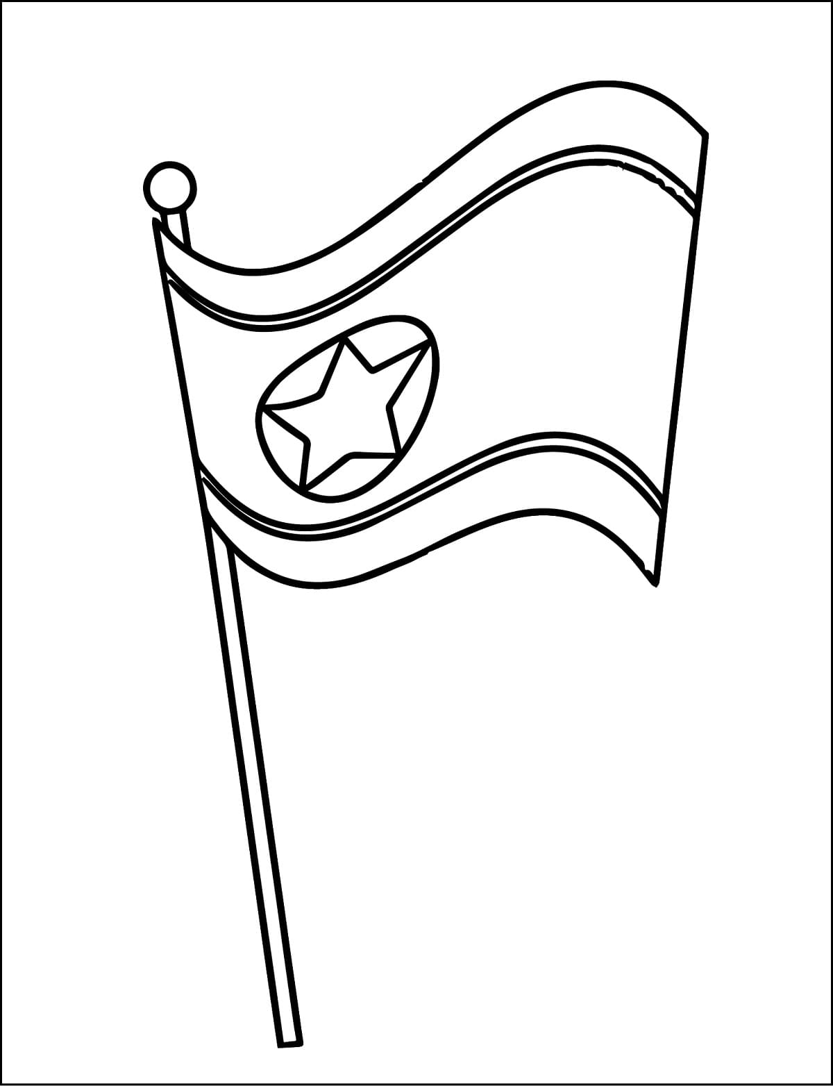 Printable North Korea Flag coloring page