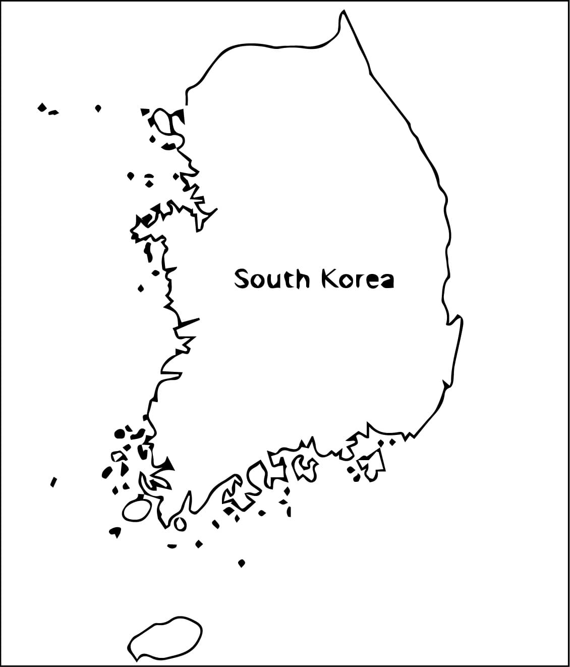 South Korea Map Printable coloring page